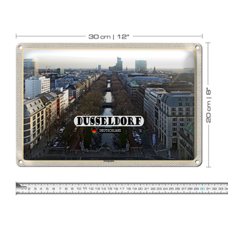 Blechschild Städte Düsseldorf Königsallee 30x20cm