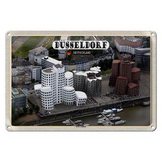 Blechschild Städte Düsseldorf Neuer Zollhof Gebäude 30x20cm