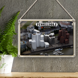 Blechschild Städte Düsseldorf Neuer Zollhof Gebäude 30x20cm