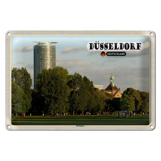 Blechschild Städte Düsseldorf Rheinpark Natur 30x20cm