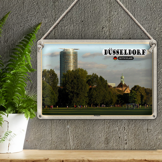 Blechschild Städte Düsseldorf Rheinpark Natur 30x20cm