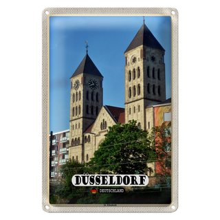 Blechschild Städte Düsseldorf St. Elisabeth Architektur 20x30cm