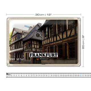 Blechschild Städte Frankfurt Bornheim Altstadt 30x20cm