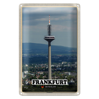 Blechschild Städte Frankfurt Europaturm Ausblick 30x20cm