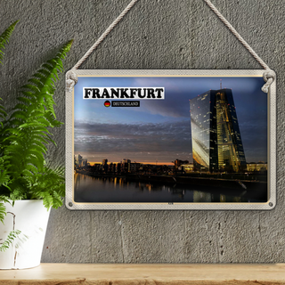 Blechschild Städte Frankfurt Deutschland EZB Neubau 30x20cm