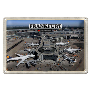 Blechschild Städte Frankfurt Flughafen Airport 30x20cm