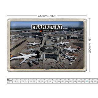 Blechschild Städte Frankfurt Flughafen Airport 30x20cm