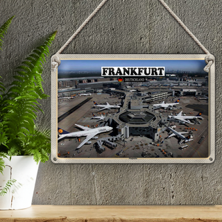 Blechschild Städte Frankfurt Flughafen Airport 30x20cm
