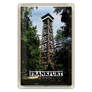 Blechschild Städte Frankfurt Deutschland Goetheturm 20x30cm