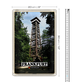 Blechschild Städte Frankfurt Deutschland Goetheturm 20x30cm