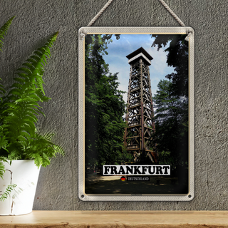 Blechschild Städte Frankfurt Deutschland Goetheturm 20x30cm