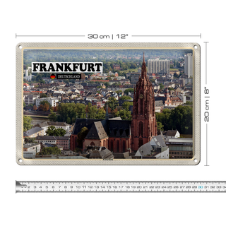 Blechschild Städte Frankfurt Kaiserdom Kirche 30x20cm