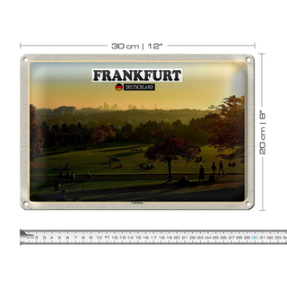 Blechschild Städte Frankfurt Lohrberg Ausblick Park 30x20cm