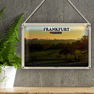 Blechschild Städte Frankfurt Lohrberg Ausblick Park 30x20cm