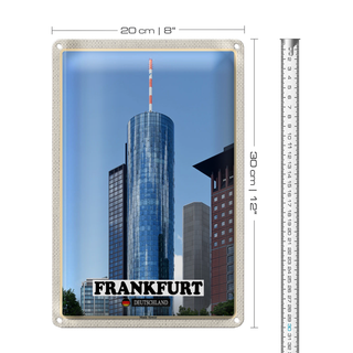 Blechschild Städte Frankfurt Main Tower Ausblick 20x30cm