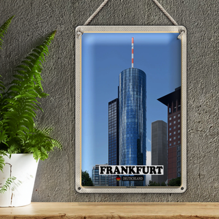 Blechschild Städte Frankfurt Main Tower Ausblick 20x30cm