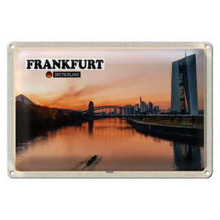 Blechschild Städte Frankfurt Ostend Rhein Neubau 30x20cm