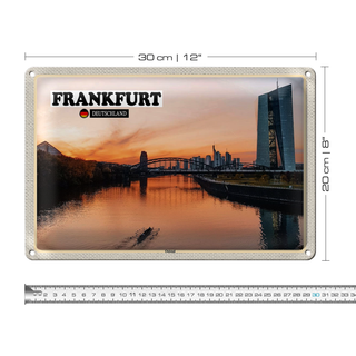 Blechschild Städte Frankfurt Ostend Rhein Neubau 30x20cm