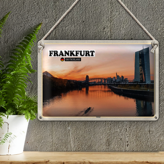 Blechschild Städte Frankfurt Ostend Rhein Neubau 30x20cm