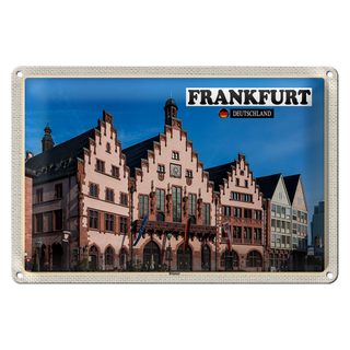 Blechschild Städte Frankfurt Römer Architektur 30x20cm