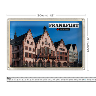 Blechschild Städte Frankfurt Römer Architektur 30x20cm
