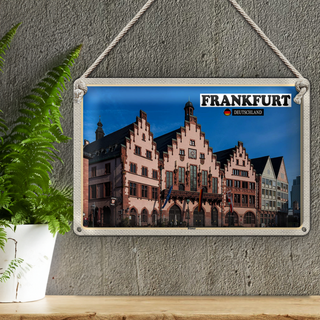 Blechschild Städte Frankfurt Römer Architektur 30x20cm
