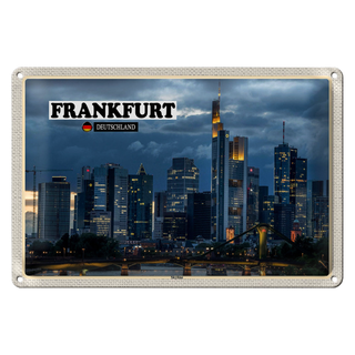 Blechschild Städte Frankfurt Skyline Wolkenkratzer 30x20cm