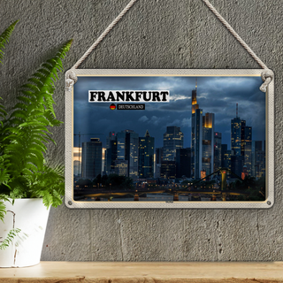 Blechschild Städte Frankfurt Skyline Wolkenkratzer 30x20cm