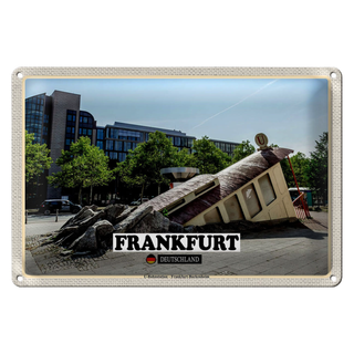 Blechschild Städte Frankfurt U-Bahnstation Bockenheim 30x20cm