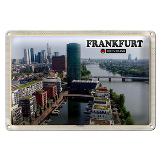 Blechschild Städte Frankfurt Deutschland Westhafen 30x20cm