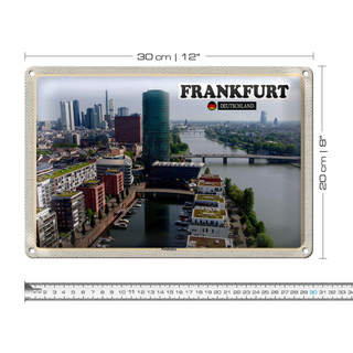 Blechschild Städte Frankfurt Deutschland Westhafen 30x20cm