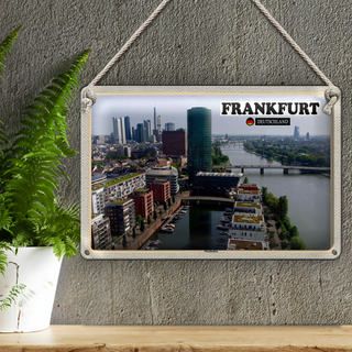 Blechschild Städte Frankfurt Deutschland Westhafen 30x20cm