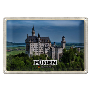 Blechschild Städte Füssen Schloss Neuschwanstein 30x20cm