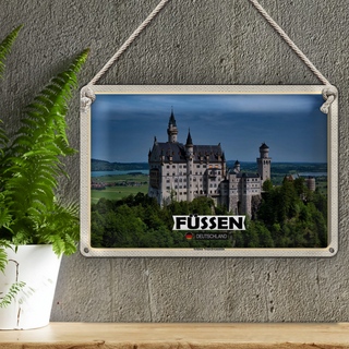 Blechschild Städte Füssen Schloss Neuschwanstein 30x20cm