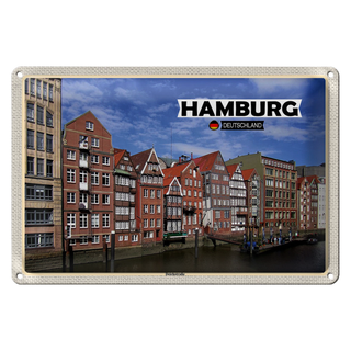 Blechschild Städte Hamburg Deichstraße Fluss 30x20cme