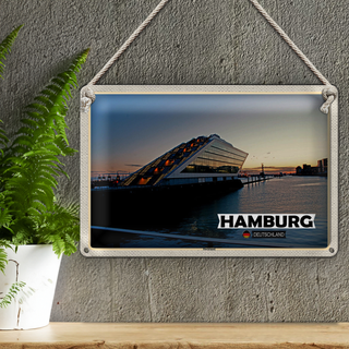 Blechschild Städte Hamburg Dockland Architektur 30x20cm