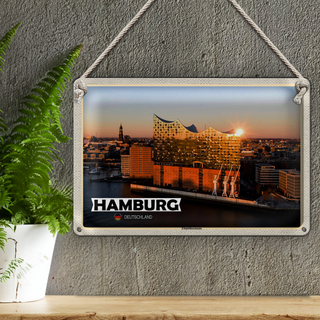 Blechschild Städte Hamburg Elbphilharmonie Architektur 30x20cm