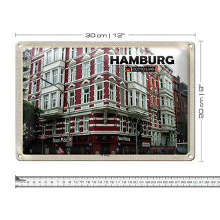 Blechschild Städte Hamburg St. Georg Altstadt 30x20cm