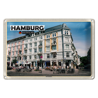 Blechschild Städte Hamburg Sternschanze Altstadt 30x20cm