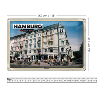 Blechschild Städte Hamburg Sternschanze Altstadt 30x20cm