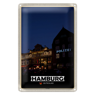 Blechschild Städte Hamburg St. Pauli Theater 20x30cm