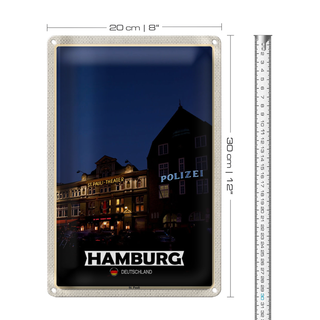 Blechschild Städte Hamburg St. Pauli Theater 20x30cm