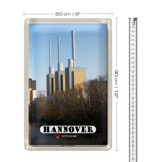 Blechschild Städte Hannover Blick auf Döhren Stadt 30x20cm