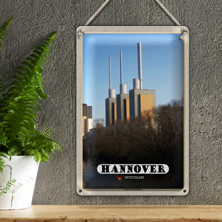 Blechschild Städte Hannover Blick auf Döhren Stadt 30x20cm