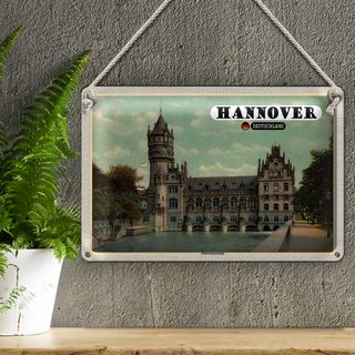 Blechschild Städte Hannover Flusswasserkunst Schloss 30x20cm