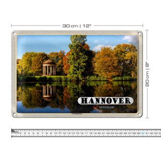 Blechschild Städte Hannover Blick auf Georgengarten 30x20cm