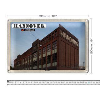 Blechschild Städte Hannover Hanomag Maschienenbau 30x20cm