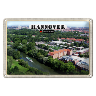 Blechschild Städte Hannover Blick auf Ihmeufer 30x20cm