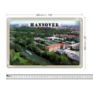 Blechschild Städte Hannover Blick auf Ihmeufer 30x20cm