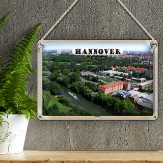 Blechschild Städte Hannover Blick auf Ihmeufer 30x20cm